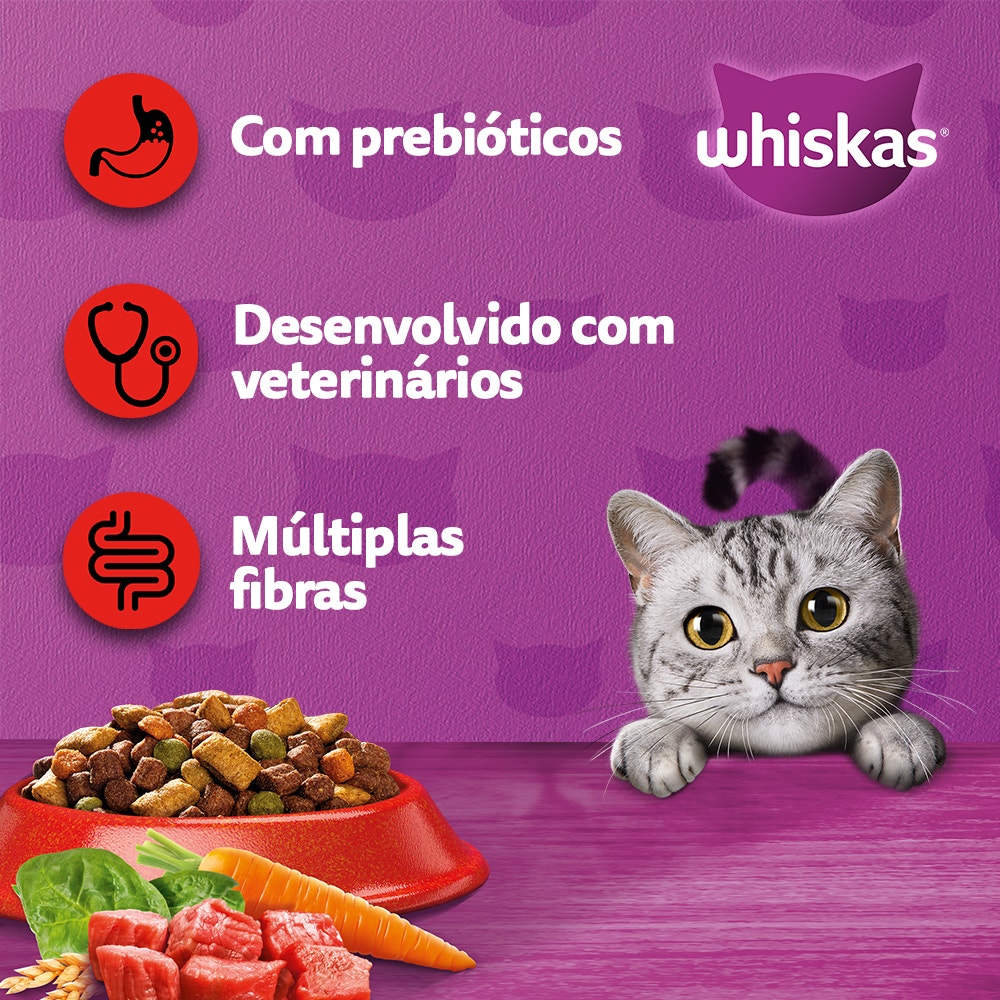 Ração Seca para Gatos Adultos WHISKAS® Carne - 2