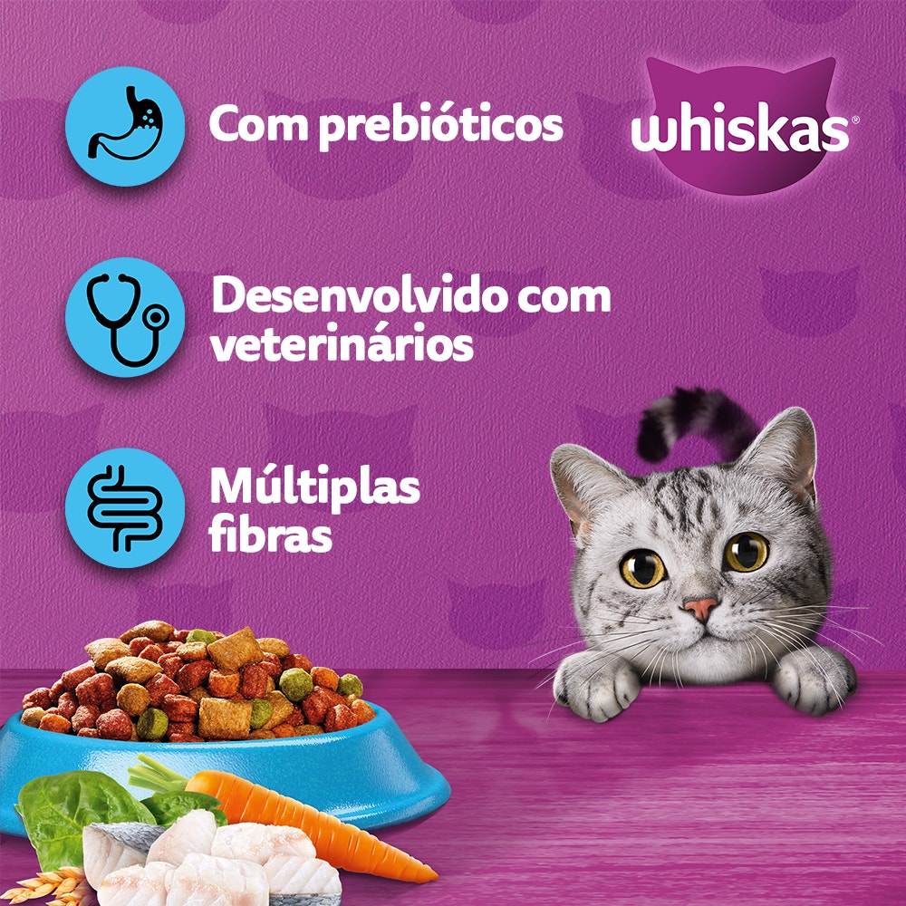 Ração Seca para Gatos Adultos WHISKAS® Peixe - 2