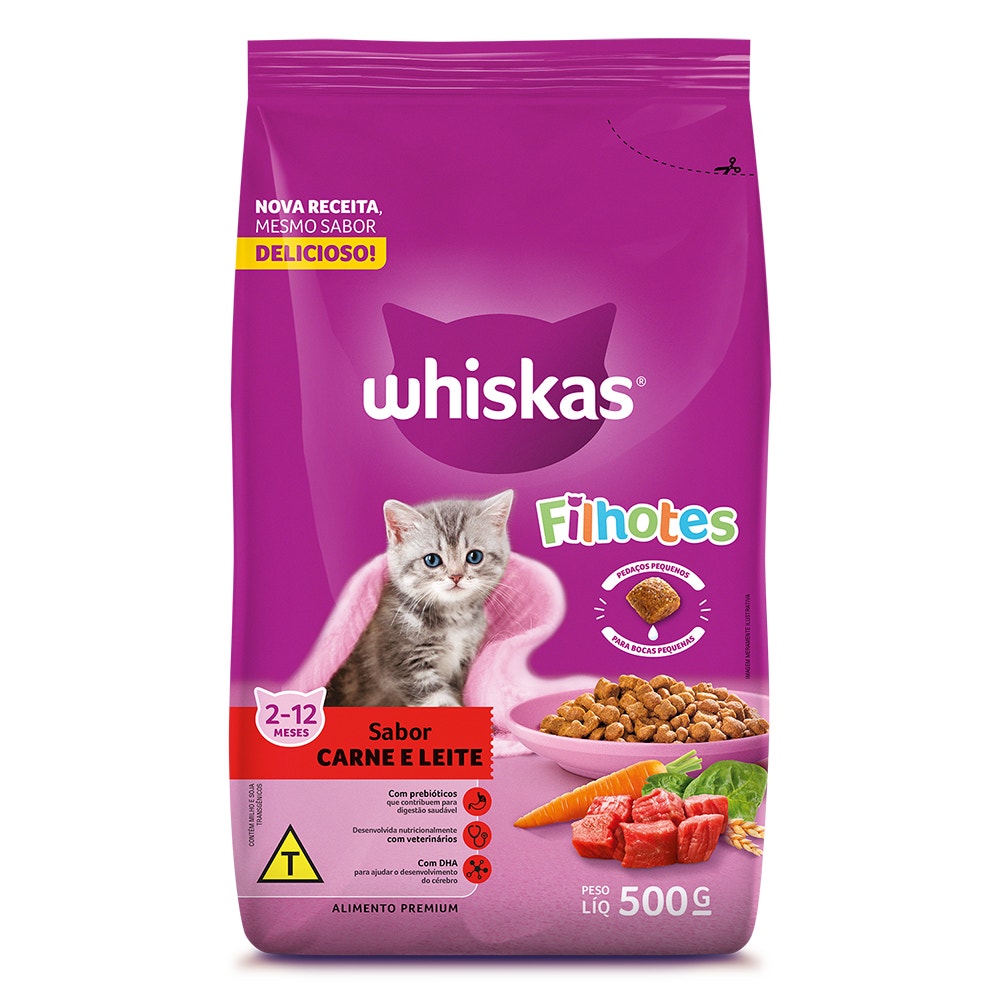 Ração Seca para Gatos Filhotes WHISKAS® Carne - 1