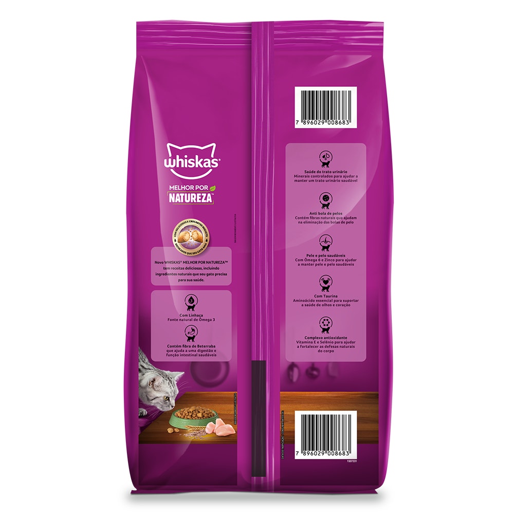 Ração Seca para Gatos Adultos WHISKAS® Melhor Por Natureza Frango - 2