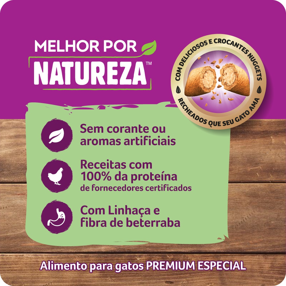 Ração Seca para Gatos Adultos WHISKAS® Melhor Por Natureza Frango - 3