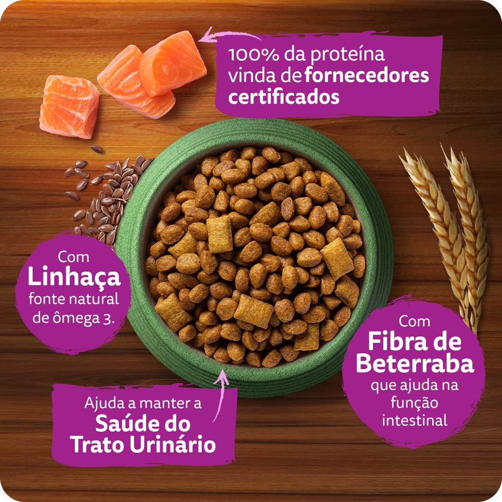 Ração Seca para Gatos Adultos WHISKAS® Melhor Por Natureza Salmão - 4