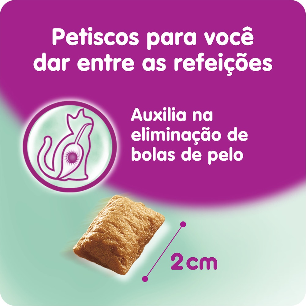 Petiscos para Gatos Adultos WHISKAS® anti Bola de Pelo - 3