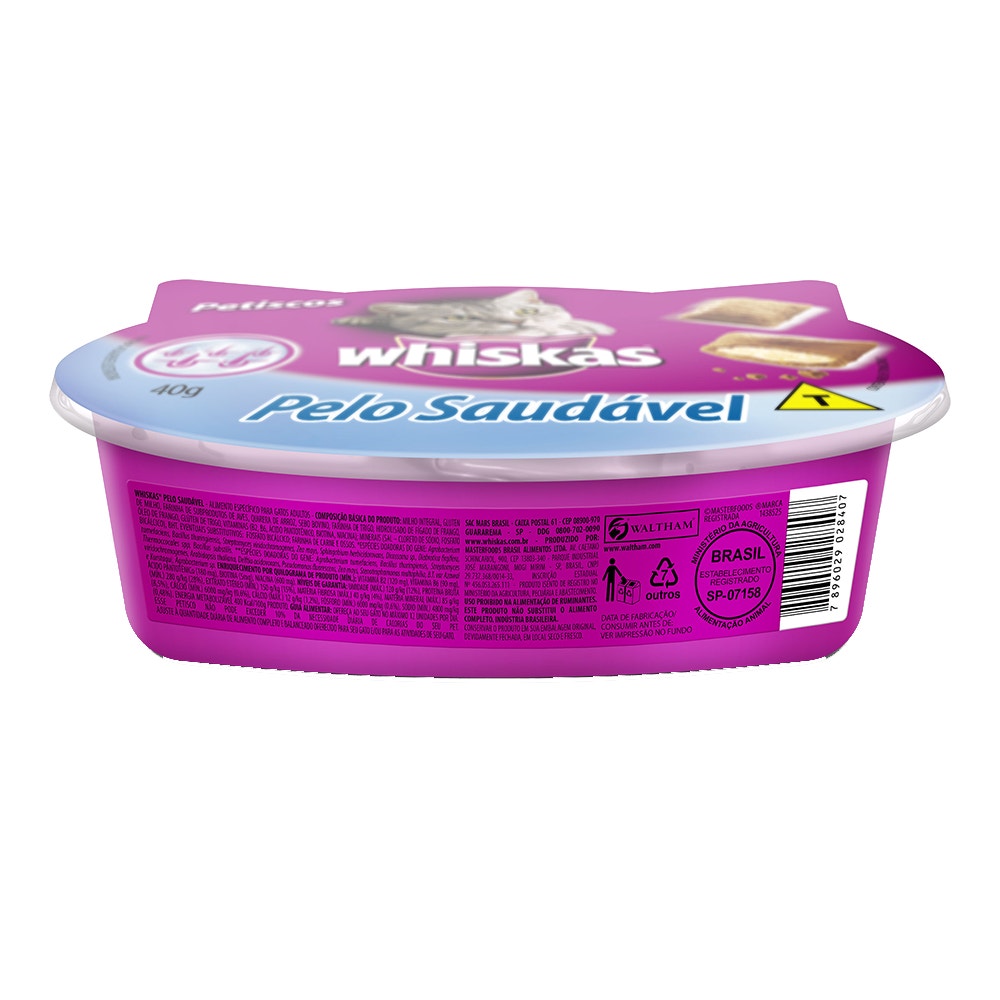 Petiscos para Gatos Adultos WHISKAS® Pelo Saudável - 2