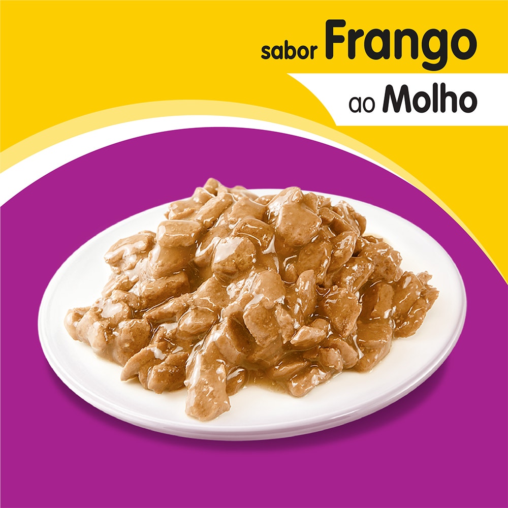 Ração Úmida para Gatos Adultos WHISKAS® Sachê Frango ao Molho - 3