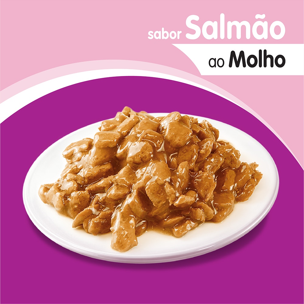 Ração Úmida para Gatos Adultos WHISKAS® Sachê Salmão ao Molho - 3