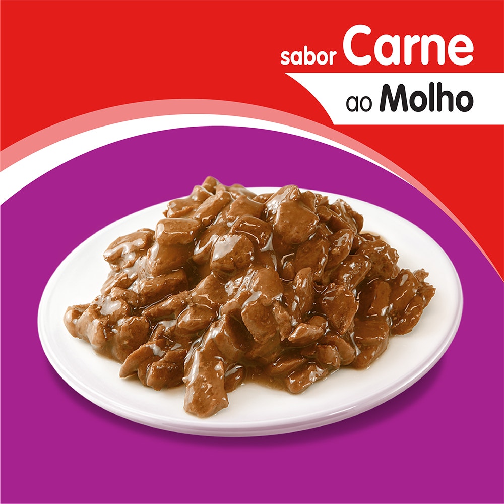 Ração Úmida para Gatos Adultos Castrados WHISKAS® Sachê Carne ao Molho - 3
