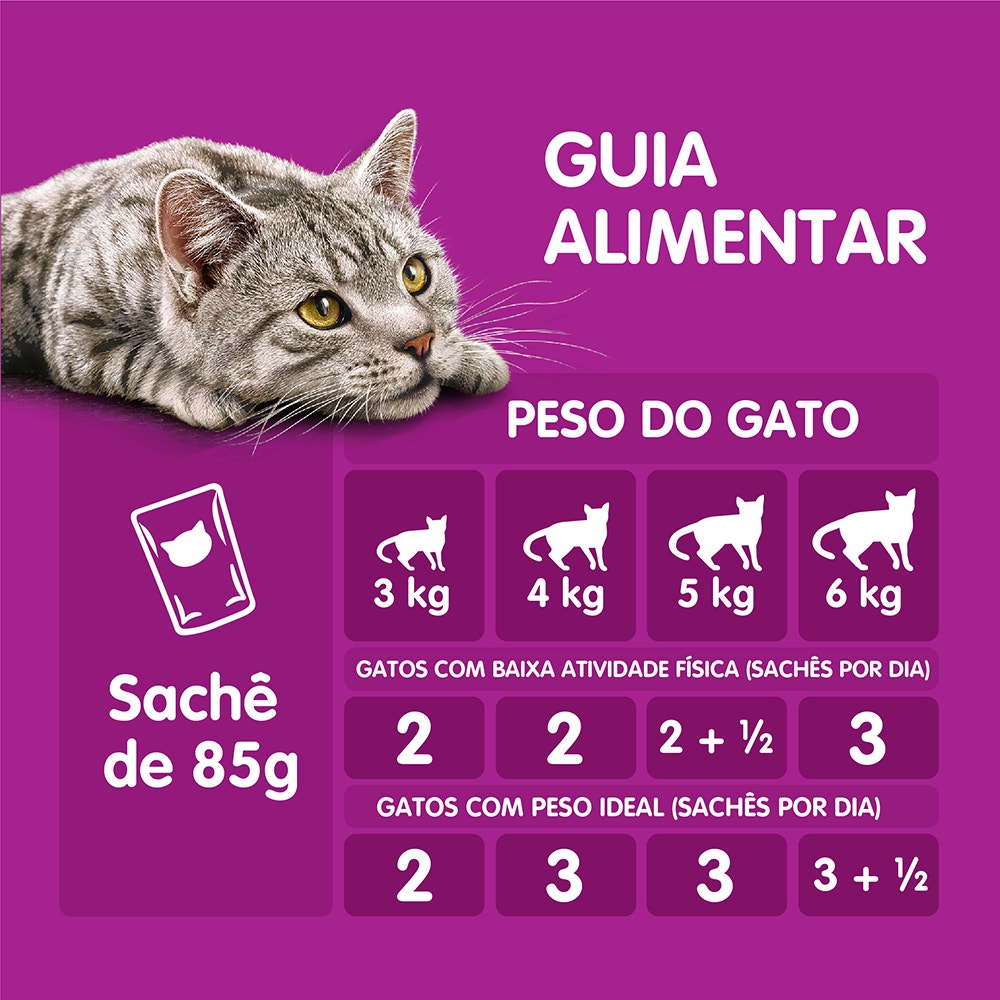 Ração Úmida para Gatos Adultos Castrados WHISKAS® Sachê Carne ao Molho - 5