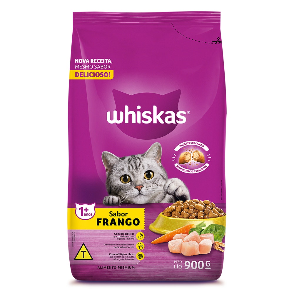 Ração Seca para Gatos Adultos WHISKAS® Frango - 1