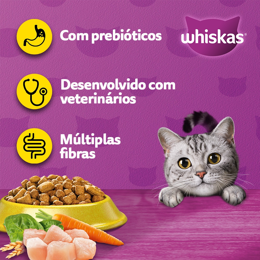 Ração Seca para Gatos Adultos WHISKAS® Frango - 2
