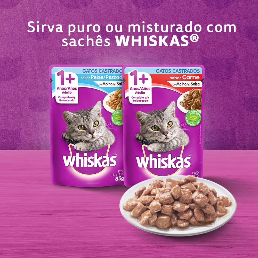 Ração Seca para Gatos Adultos Castrados WHISKAS® Peixe - 6
