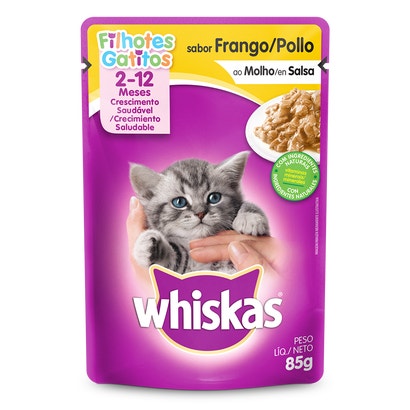 Ração Úmida para Gatos Filhotes WHISKAS® Sachê Frango ao Molho 