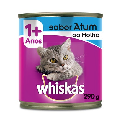 Ração Úmida para Gatos Adultos WHISKAS® Lata Atum ao Molho 