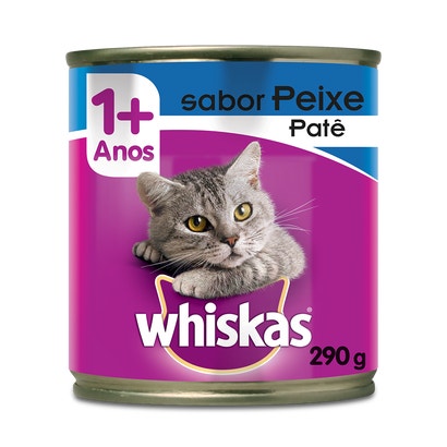 Ração Úmida para Gatos Adultos WHISKAS® Lata Peixe ao Patê 