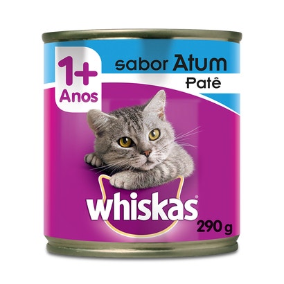 Ração Úmida para Gatos Adultos WHISKAS® Lata Atum ao Patê 